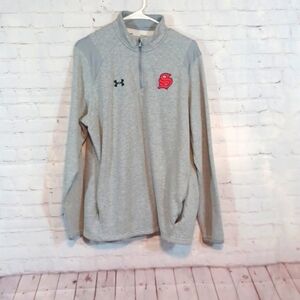 Under Armour  Men's Gray Fleece 1/4 Zip Athletic Jacket L
